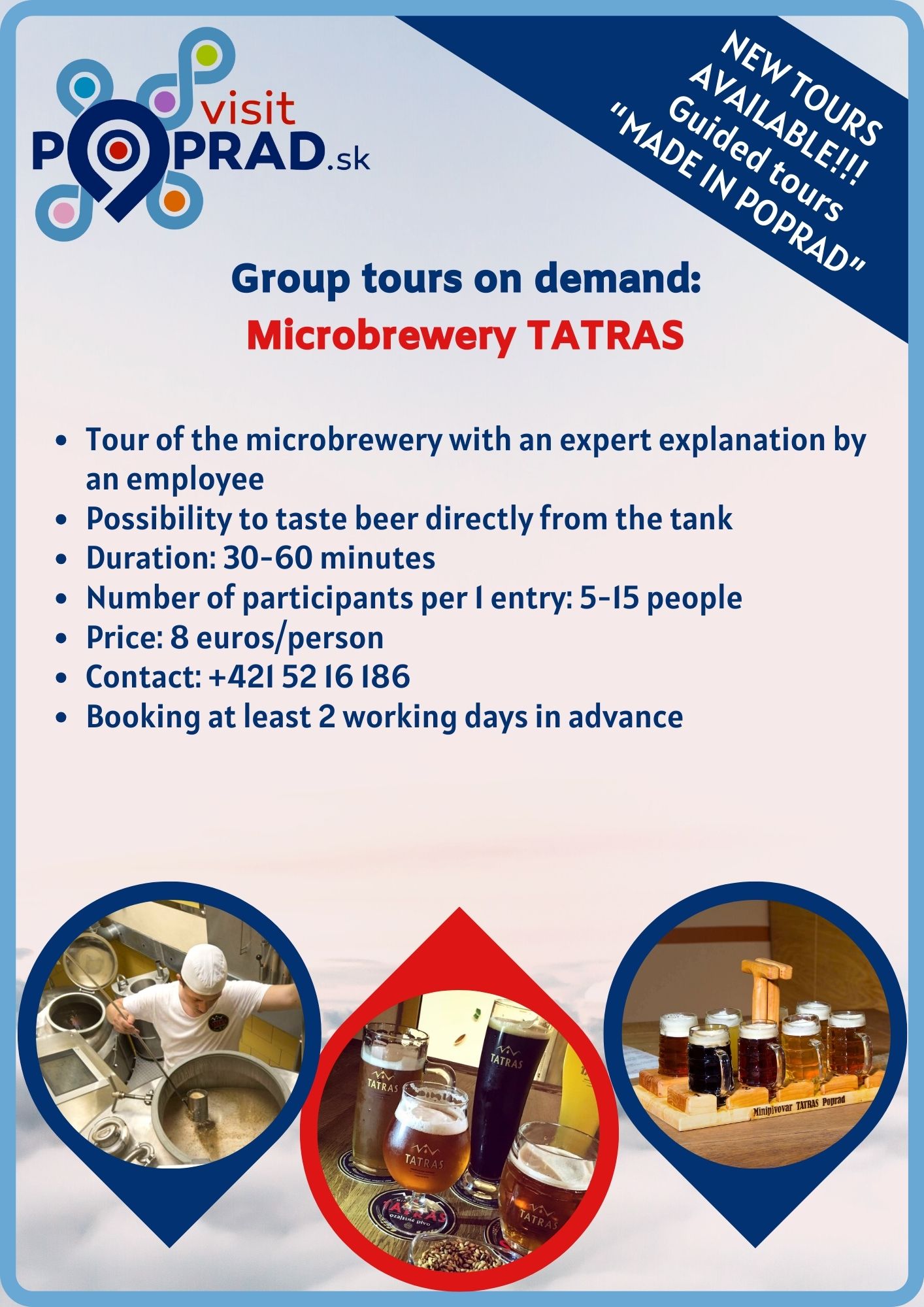 MADE IN POPRAD - Minibrewery TATRAS (Duration: 30 minutes), Price: 8 €