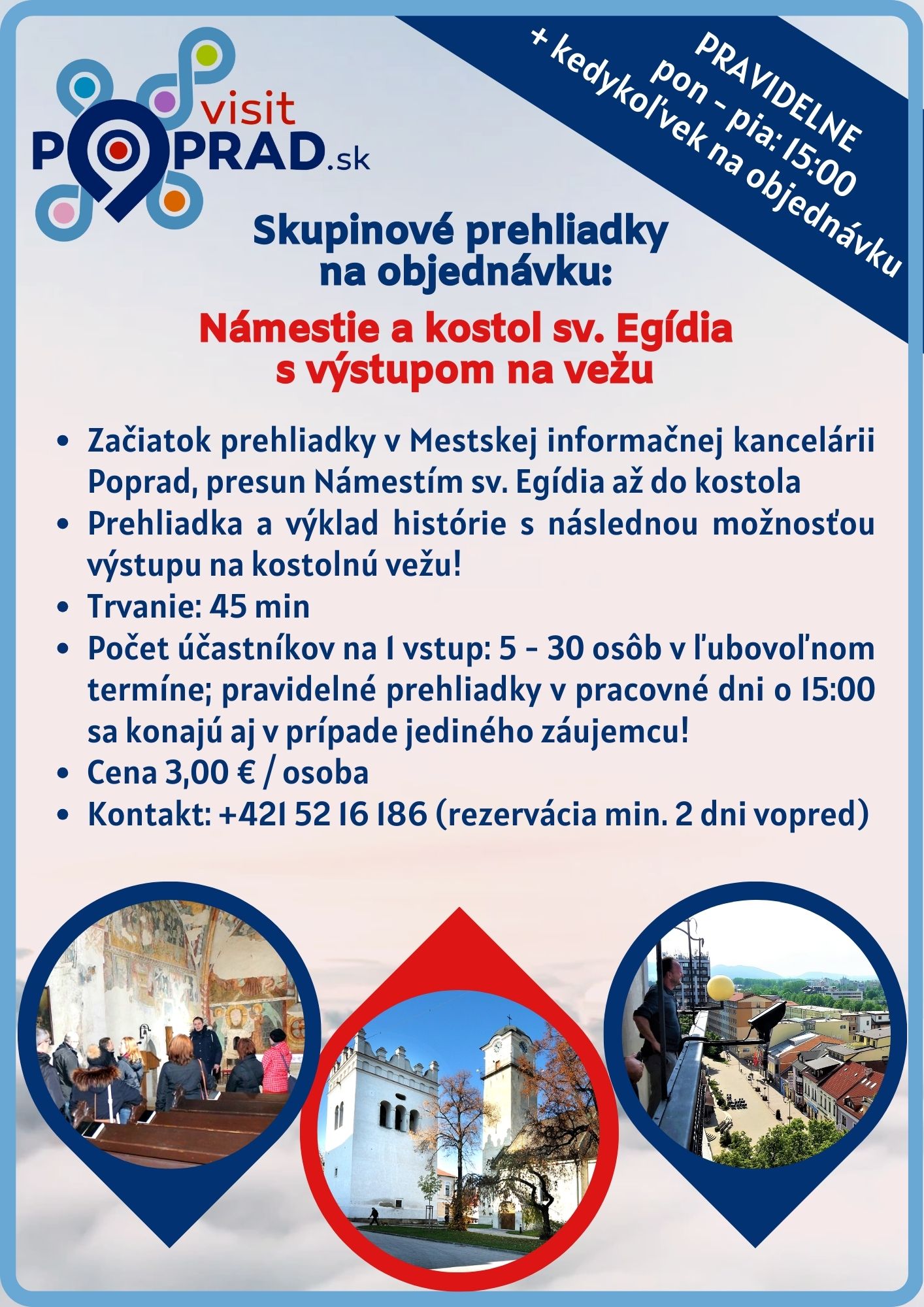 Námestie sv. Egídia, Kostol sv. Egídia (trvanie: 1 hodina), Cena: 3,- €